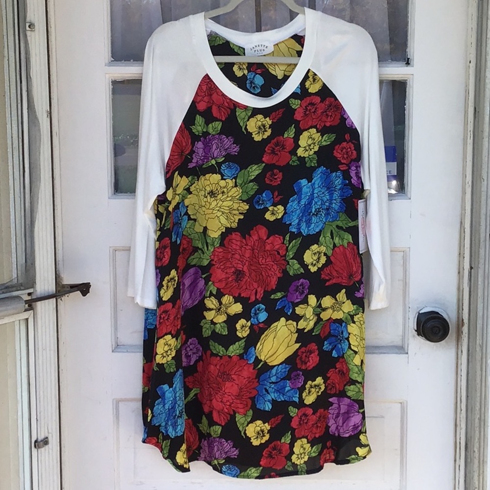 Plus floral baseball tee
